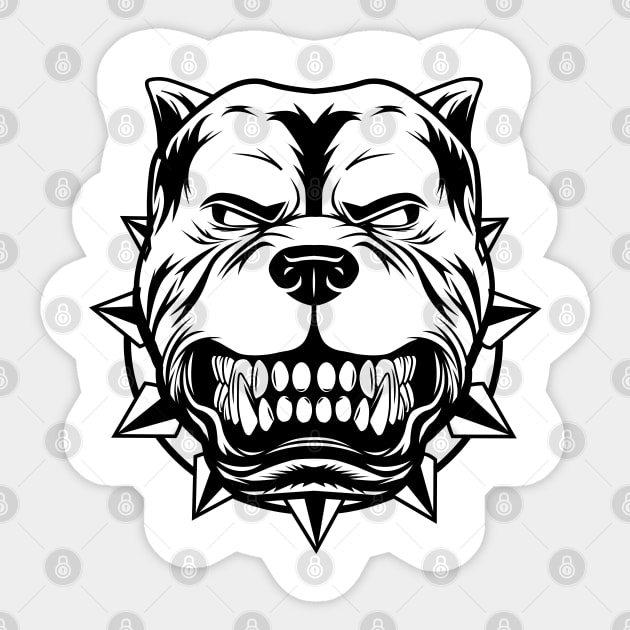 Angry pitbull dog Sticker by mounier